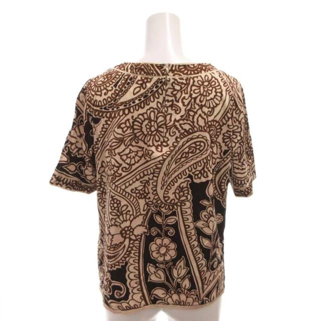 【中古】レオナール LEONARD FASHIONＴシャツ カットソー 総柄 半袖 LL 茶 ブラウン /FF ■GY62 レディース_1