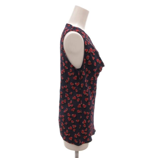 【中古】グッチ GUCCI チュニック シルク ハート柄 ノースリーブ 36 紺 ネイビー /FF ■GY62 レディース_2