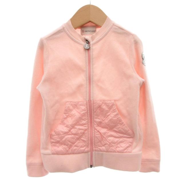 【中古】モンクレール MONCLER フリースジャケット ブルゾン ジップアップ ロゴ ワッペン 100 ピンク /FF ■GY62