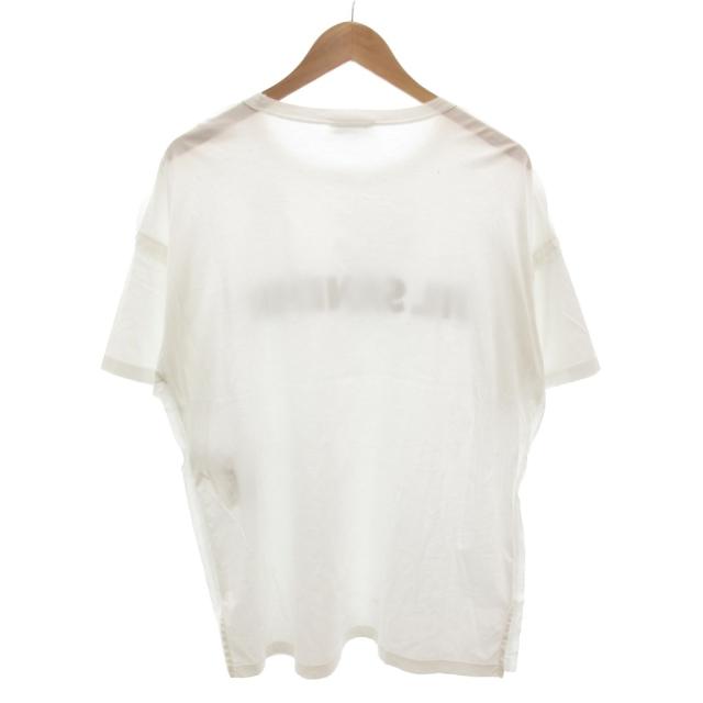 【中古】ジルサンダー JIL SANDER Tシャツ カットソー ロゴ プリント 薄手 半袖 M 白 ホワイト /FF ■GY62 メンズ_1