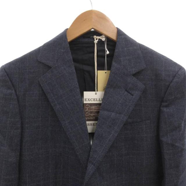【中古】未使用品 ジェイプレス J.PRESS タグ付き セットアップ スーツ ビジネス ジャケット パンツ チェック 34 紺_5