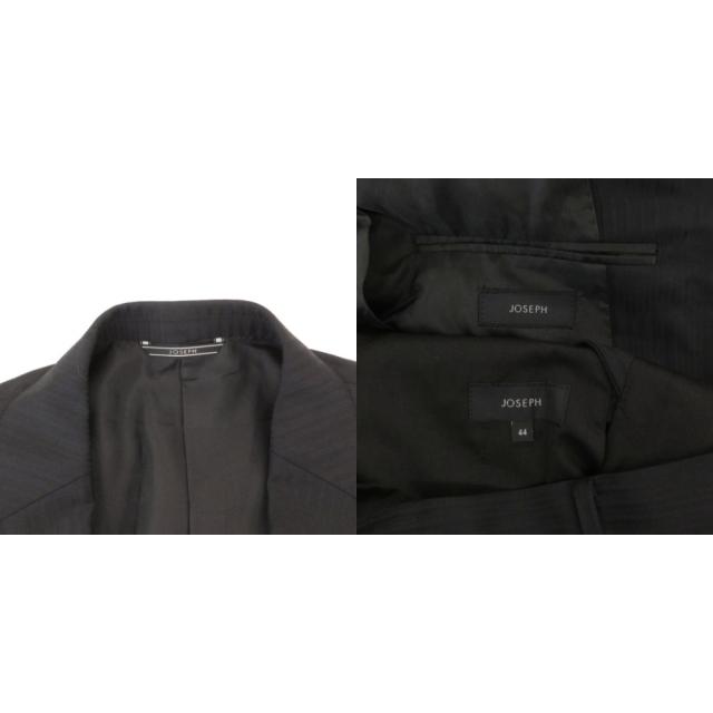 【中古】未使用品 ジョセフ タグ付き セットアップ スーツ ビジネス ジャケット パンツ シャドーストライプ 44 黒_8