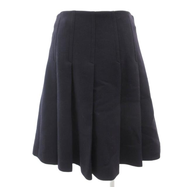 【中古】マルニ MARNI プリーツスカート 38 ひざ丈 フレア ウール 紺 ネイビー /JS ■GY62 レディース_1
