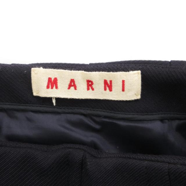 【中古】マルニ MARNI プリーツスカート 38 ひざ丈 フレア ウール 紺 ネイビー /JS ■GY62 レディース_3