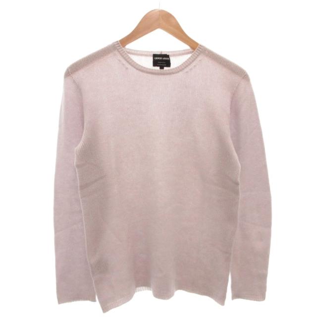 【中古】ジョルジオアルマーニ GIORGIO ARMANI カシミヤニット セーター 長袖 48 グレー/FF ■GY62 メンズ