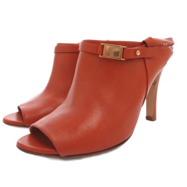 【中古】サルヴァトーレフェラガモ Salvatore Ferragamo サンダル ハイヒール レザー オープントゥ 6.5 茶