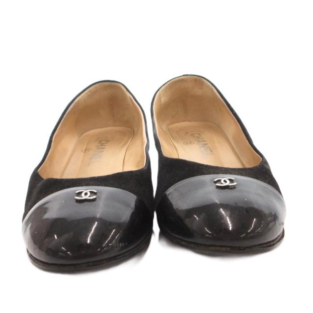 【中古】シャネル CHANEL パンプス ココマーク スエード エナメル 36 黒 ブラック /FF ■GY62 レディース_3
