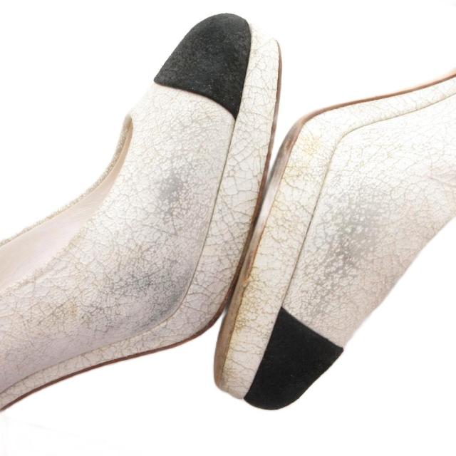 【中古】シャネル CHANEL ココマーク パンプス ラウンドトゥ バイカラー ハイヒール 38 白 ホワイト 黒 ブラック_8