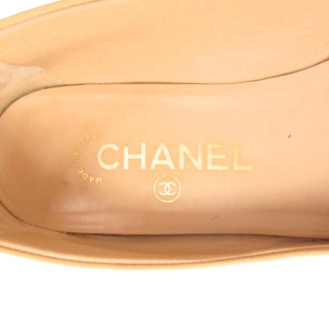 【中古】シャネル CHANEL フラットパンプス シューズ ココマーク バイカラー 35.5C ベージュ 黒 ブラック /YJ_7