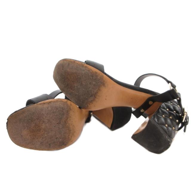 【中古】ヴァレンティノ ヴァレンチノ VALENTINO ロックスタッズ サンダル ストラップ レザー 36.5 黒 ブラック_5