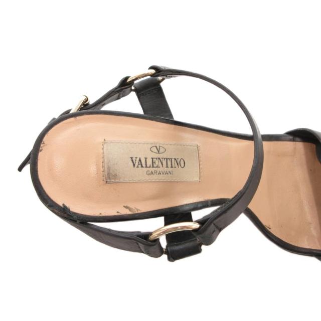 【中古】ヴァレンティノ ヴァレンチノ VALENTINO ロックスタッズ サンダル ストラップ レザー 36.5 黒 ブラック_6