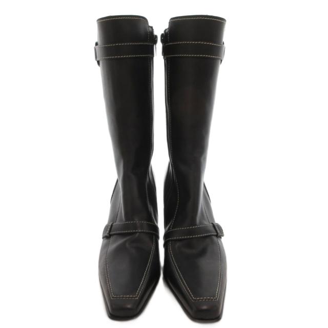 【中古】サルヴァトーレフェラガモ Salvatore Ferragamo ロングブーツ ヴァラ サイドジップ レザー 8.5 黒_3
