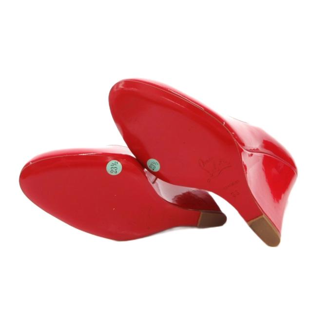 【中古】クリスチャンルブタン Christian louboutin ウェッジソール パンプス ラウンドトゥ エナメル 36 赤 レッド_5