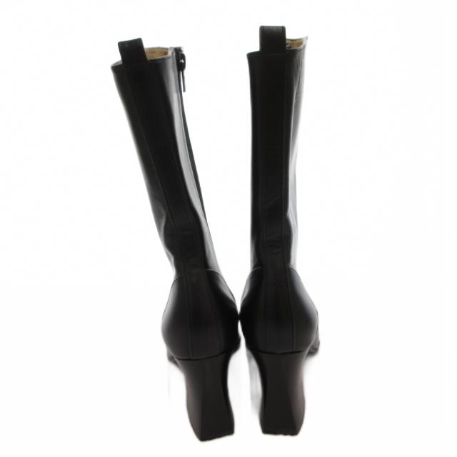 【中古】イヴサンローラン YVES SAINT LAURENT ロングブーツ サイドジップ レザー 36.5 黒 ブラック_4