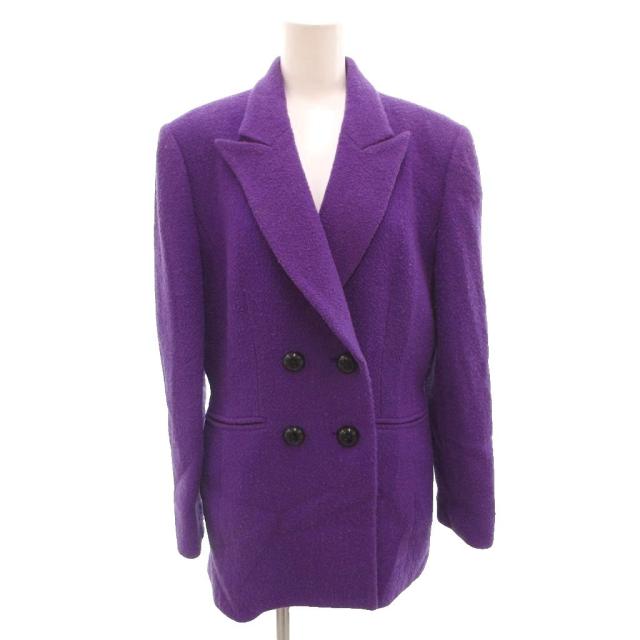 【中古】クリスチャンディオール Christian Dior ヴィンテージ テーラードジャケット ブレザー ダブル ウール 紫