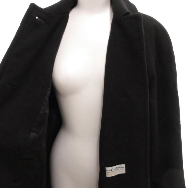 【中古】アクアスキュータム AQUASCUTUM ステンカラーコート バルマカーン カシミヤ 比翼 ラグラン 黒 ブラック /YJ_3
