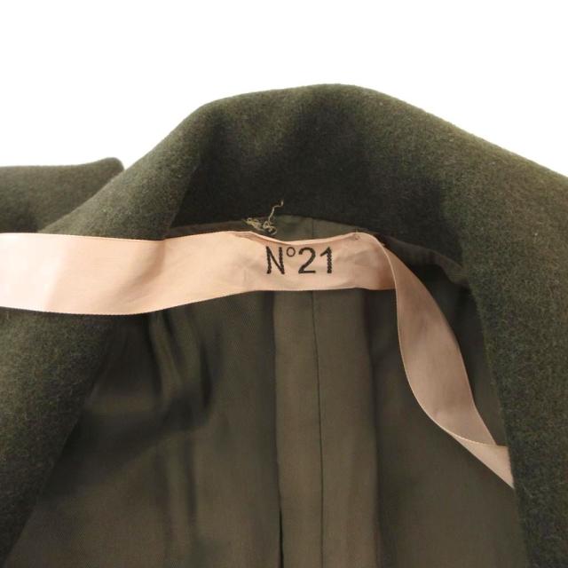 【中古】ヌメロヴェントゥーノ N°21 チェスターコート ベルト ウール ロング 36 緑 グリーン /FF ■GY62_5