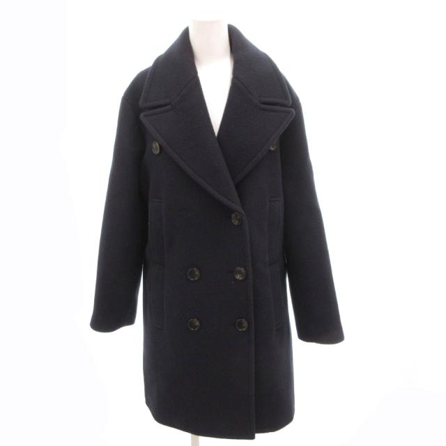 【中古】セオリーリュクス theory luxe Pコート ダブル ウール ひざ丈 38 紺 ネイビー /FF ■GY62 レディース