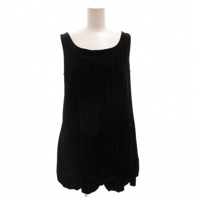 【中古】デイジーリンフォクシー DAISY LIN For FOXEY Dress Cross Line ワンピース ラウンドネック 38 黒