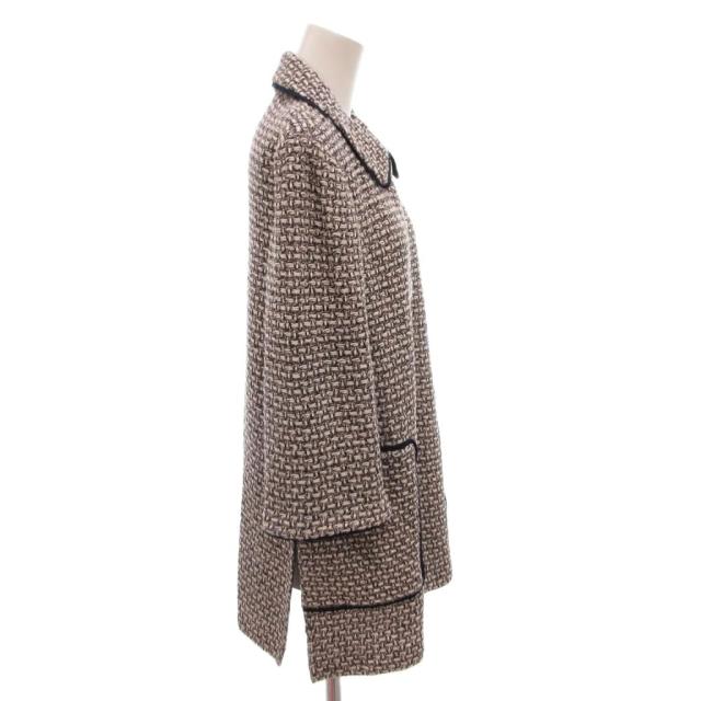 【中古】未使用品 セントジョン ST.JOHN タグ付き ステンカラーコート ツイード 金ボタン ショート 8 マルチカラー_2