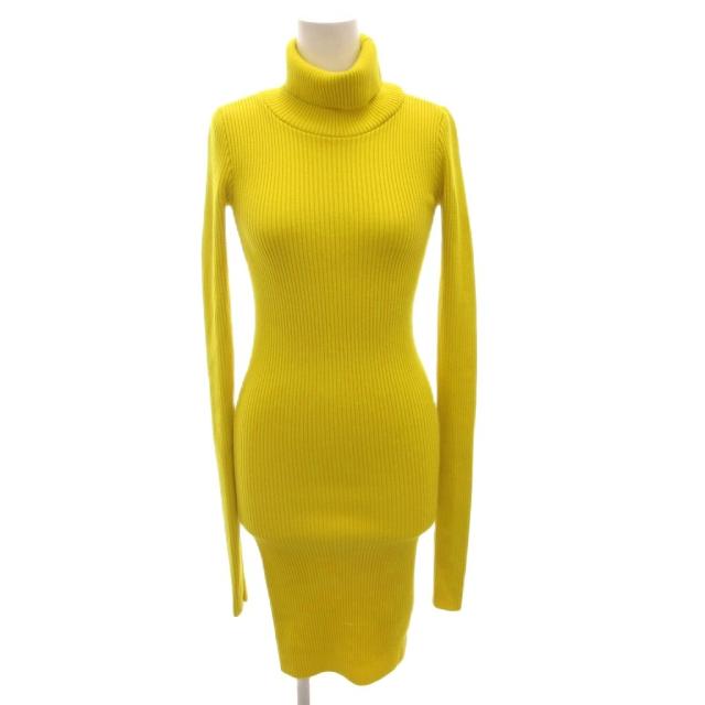 【中古】JACQUEMUS 編み物衣装 タートルネック 肋筋 長袖 34 黄 黄色 /FF ■GY62 レディース