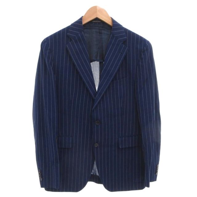 【中古】タリアトーレ TAGLIATORE スーツ セットアップ シングル ジャケット パンツ ストライプ 2B ウール 46 青_1