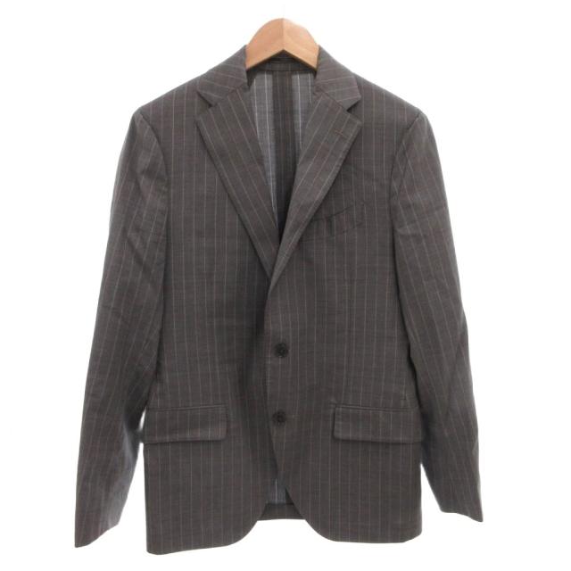 【中古】ラルディーニ LARDINI スーツ セットアップ シングル ジャケット パンツ ウール ストライプ 46 グレー_1