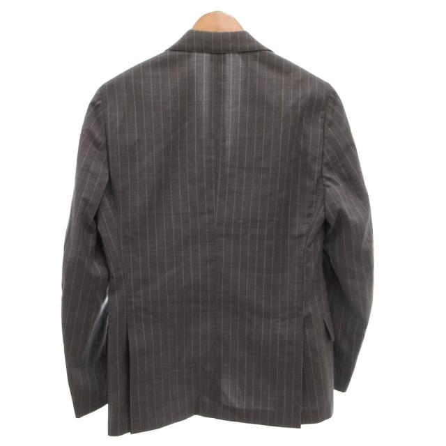 【中古】ラルディーニ LARDINI スーツ セットアップ シングル ジャケット パンツ ウール ストライプ 46 グレー_2