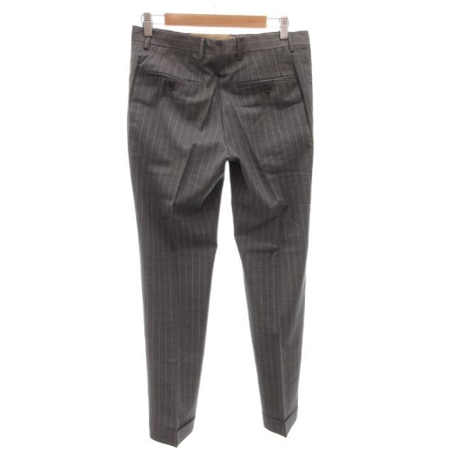 【中古】ラルディーニ LARDINI スーツ セットアップ シングル ジャケット パンツ ウール ストライプ 46 グレー_4