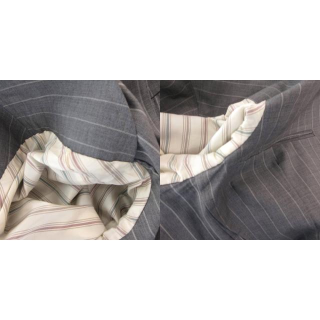 【中古】ラルディーニ LARDINI スーツ セットアップ シングル ジャケット パンツ ウール ストライプ 46 グレー_8