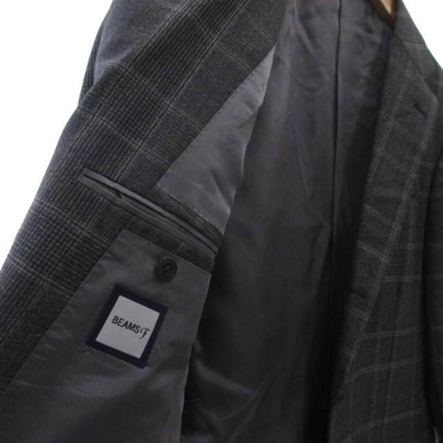 【中古】ビームスF セットアップ スーツ テーラードジャケット シングル タックパンツ グレンチェック_3