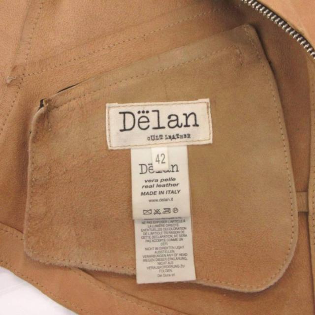 【中古】DELAN ライダースジャケット レザー 革ジャン シングル 42 茶 ブラウン /FF ■GY62 メンズ_4