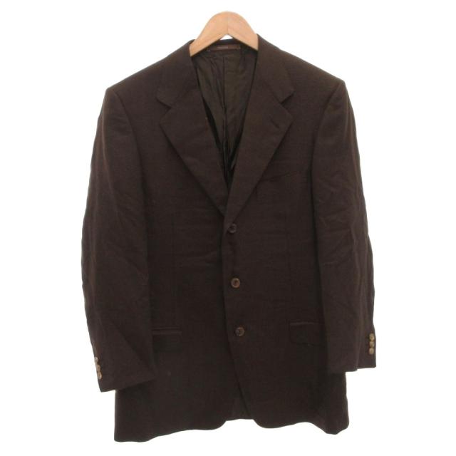 【中古】エルメネジルドゼニア Ermenegildo Zegna テーラードジャケット ブレザー カシミヤ シルク混 52 茶