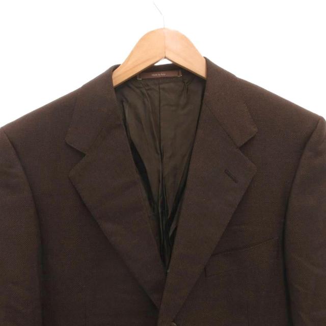 【中古】エルメネジルドゼニア Ermenegildo Zegna テーラードジャケット ブレザー カシミヤ シルク混 52 茶_2