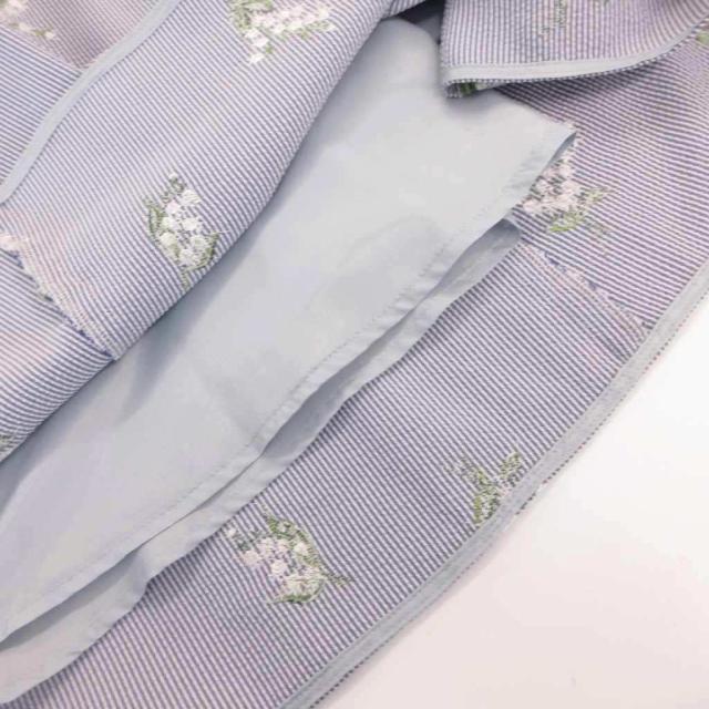 中古】トッカ TOCCA ストライプシャツワンピース 花柄 刺繍