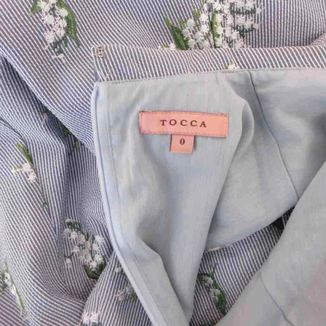 中古】トッカ TOCCA ストライプシャツワンピース 花柄 刺繍