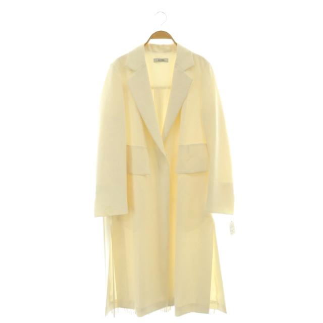 【中古】アドーア ADORE ロングコート フリンジ 36 アイボリー /SS ■OS ■GY62 レディース