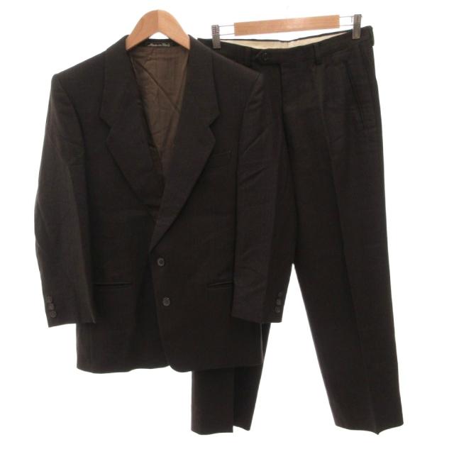 【中古】ジョルジオアルマーニ GIORGIO ARMANI スーツ セットアップ ジャケット パンツ ウール 36 茶 ブラウン