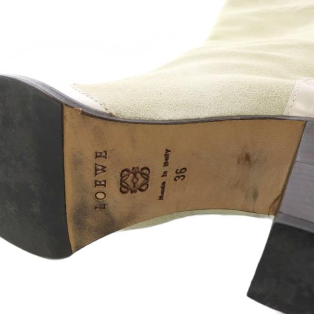 【中古】ロエベ LOEWE スエード ロングブーツ 切替 ハイヒール 36 ベージュ /SR ■GY62 レディース_7