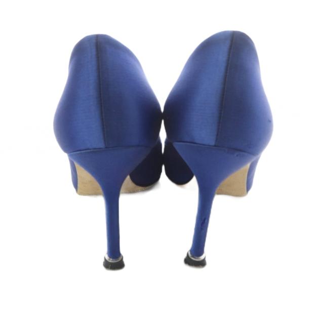 中古】マノロブラニク MANOLO BLAHNIK ハンギシ サテン ビジュー