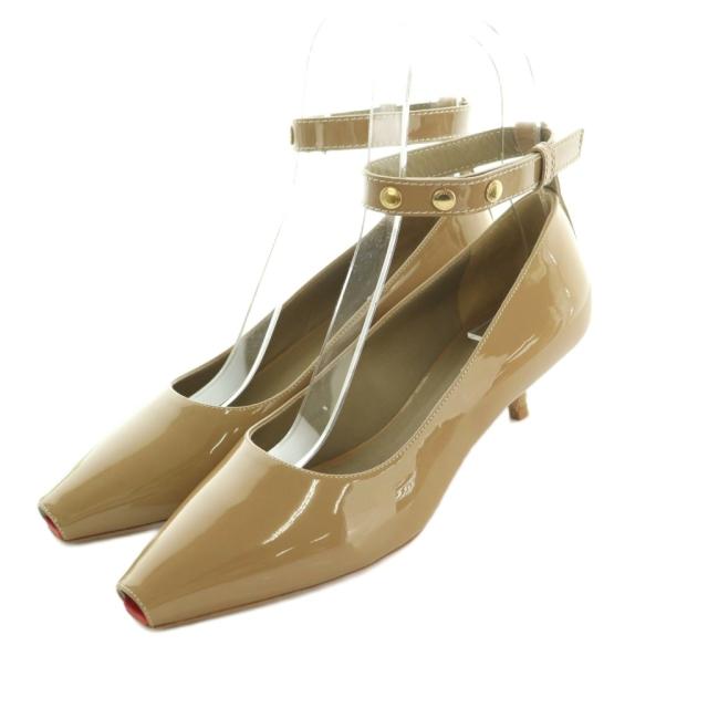 【中古】バーバリー ロンドン パンプス オープントゥ ストラップ 36.5 23.5cm ベージュ /MI ■GY62 レディース