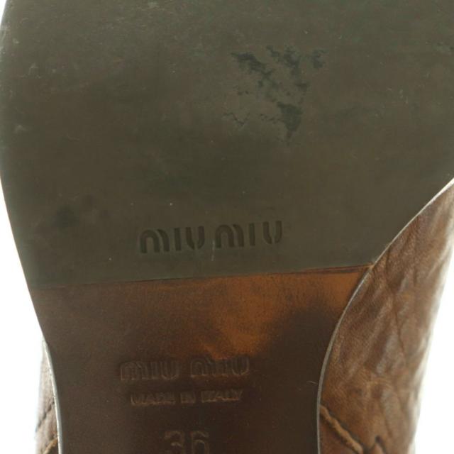 【中古】ミュウミュウ miumiu ロングブーツ ボア 36 23.0cm 茶 アイボリー /MI ■GY62 レディース_7