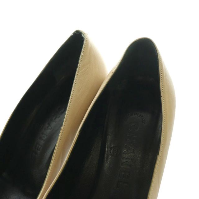 【中古】シャネル CHANEL バイカラー パンプス 36.5 ベージュ 黒 ブラック /SS ■OS ■GY62 レディース_3