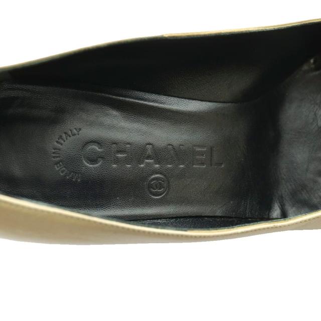 【中古】シャネル CHANEL バイカラー パンプス 36.5 ベージュ 黒 ブラック /SS ■OS ■GY62 レディース_6
