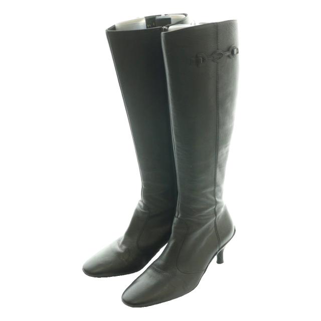 【中古】サルヴァトーレフェラガモ Salvatore Ferragamo ロングブーツ ガンチーニ金具 8.5 黒 ブラック /SS ■OS_1