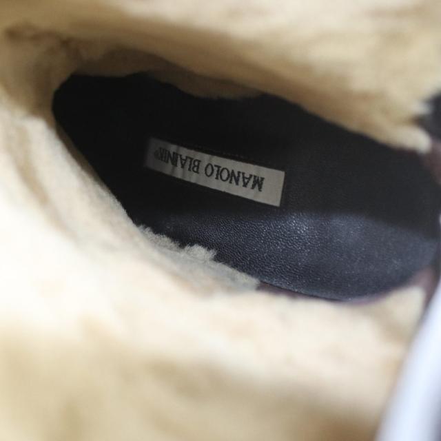 【中古】マノロブラニク バックジップ ロングブーツ レザー ピンヒール 38 茶色 /SR ■GY62 レディース_7