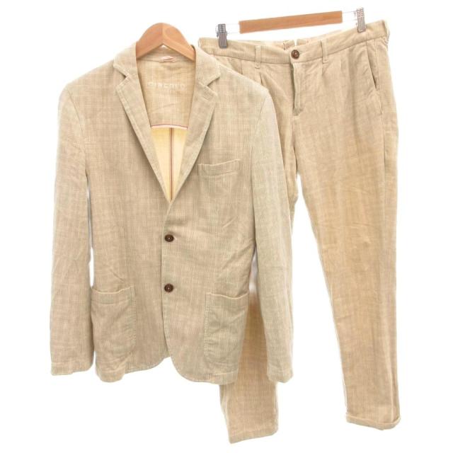 【中古】チルコロ1901 CIRCOLO1901 スール セットアップ シングル ジャケット パンツ 総柄 48 ベージュ