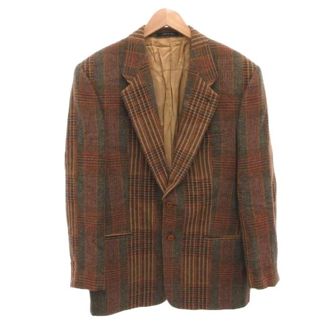 【中古】エンポリオアルマーニ EMPORIO ARMANI テーラードジャケット ブレザー 2B チェック 52 マルチカラー