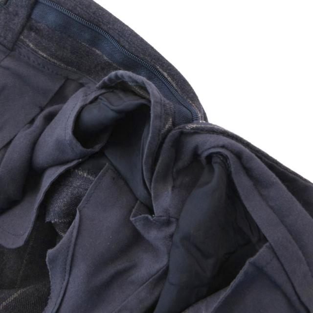 【中古】ビームスエフ BEAMS F スーツ セットアップ ジャケット パンツ ストライプ 44 紺 ネイビー /FF ■GY62_7