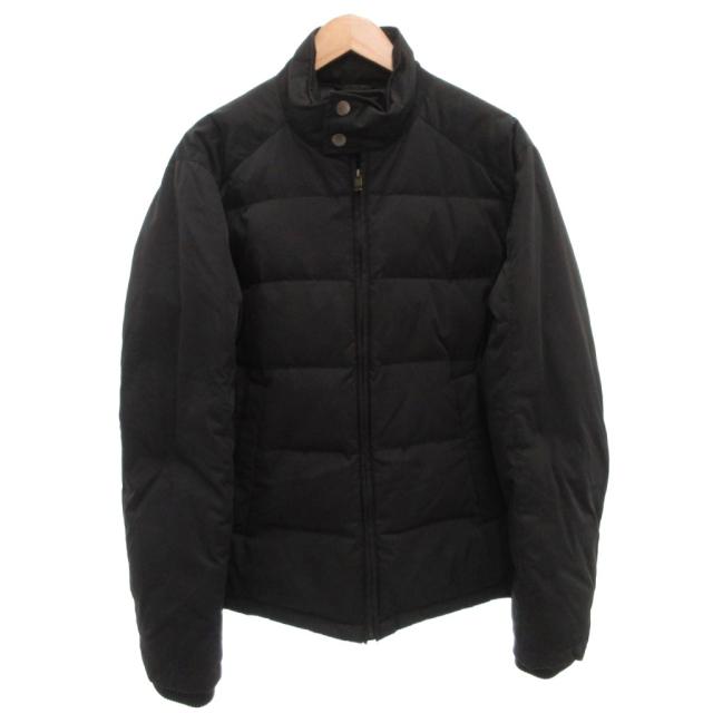 【中古】コルネリアーニ Corneliani ダウンジャケット ブルゾン フード スタンドカラー 50 黒 ブラック